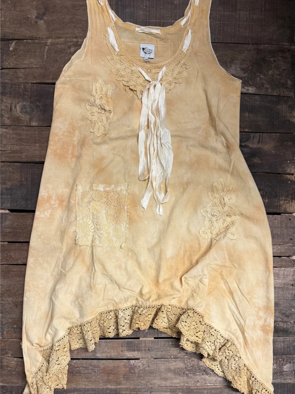 NEW Wandering Spirit Dress - Sleeveless Lace-Trim Tunic Dress